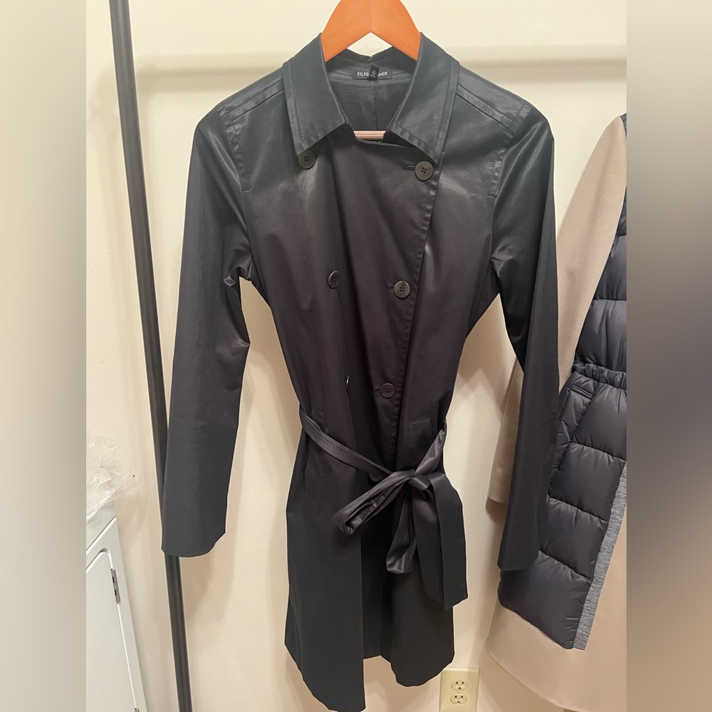 Gorgeous light sheen to this classic Eileen fisher water resistant trench